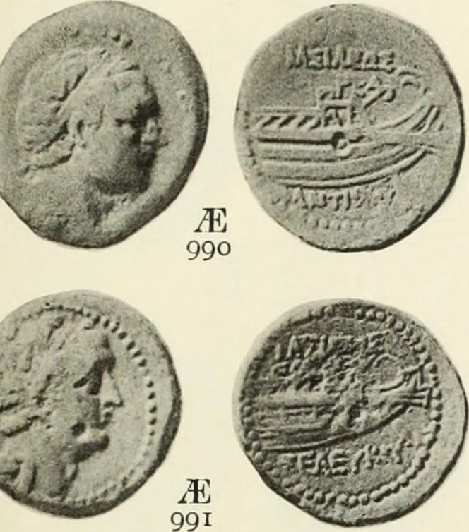 An illustration from Numismata graeca; Greek coin-types, classified for immediate identification, 1910, leaf 378