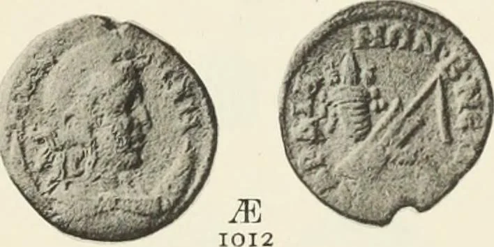 An illustration from Numismata graeca; Greek coin-types, classified for immediate identification, 1910, leaf 378