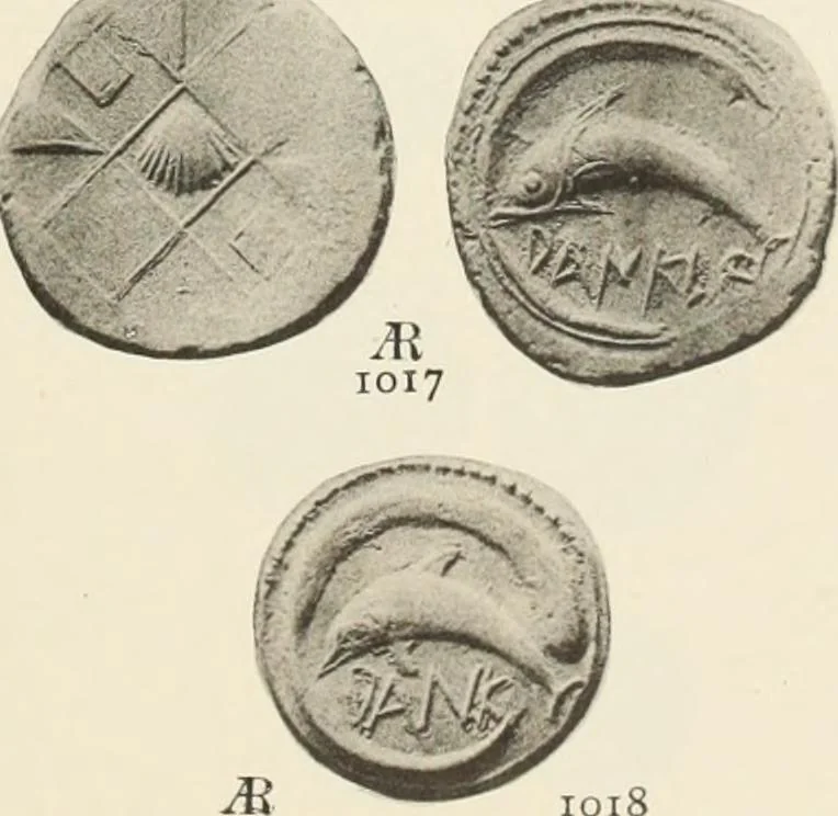 An illustration from Numismata graeca; Greek coin-types, classified for immediate identification, 1910, leaf 378