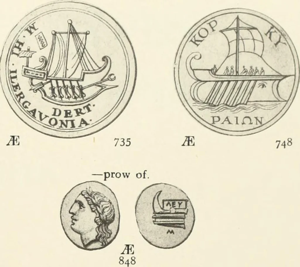 An illustration from Numismata graeca; Greek coin-types, classified for immediate identification, 1910, leaf 386