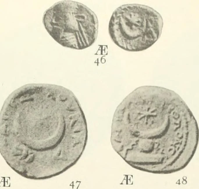 An illustration from Numismata graeca; Greek coin-types, classified for immediate identification, 1910, leaf 544