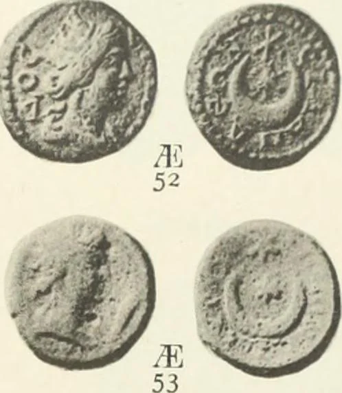 An illustration from Numismata graeca; Greek coin-types, classified for immediate identification, 1910, leaf 544