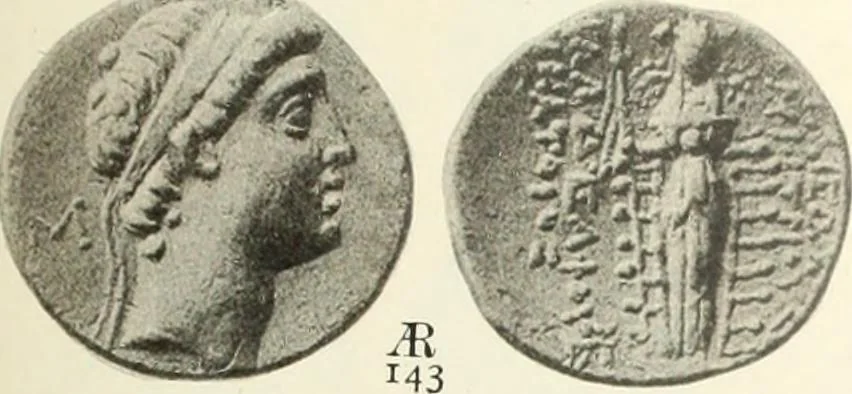 An illustration from Numismata graeca; Greek coin-types, classified for immediate identification, 1910, leaf 548