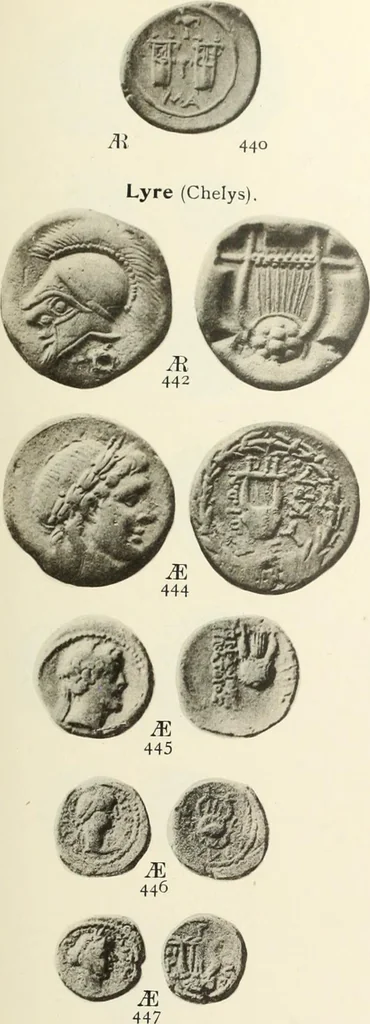 An illustration from Numismata graeca; Greek coin-types, classified for immediate identification, 1910, leaf 558