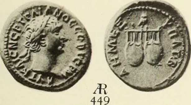 An illustration from Numismata graeca; Greek coin-types, classified for immediate identification, 1910, leaf 558