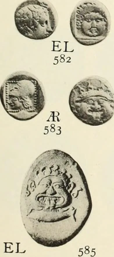 An illustration from Numismata graeca; Greek coin-types, classified for immediate identification, 1910, leaf 562
