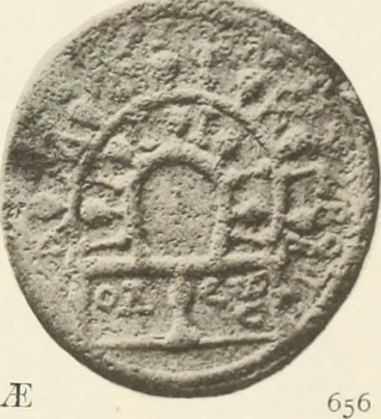 An illustration from Numismata graeca; Greek coin-types, classified for immediate identification, 1910, leaf 564