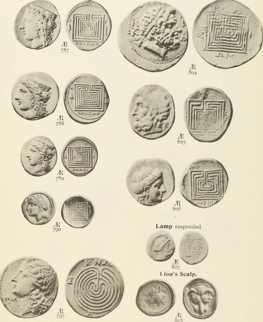 An illustration from Numismata graeca; Greek coin-types, classified for immediate identification, 1910, leaf 570