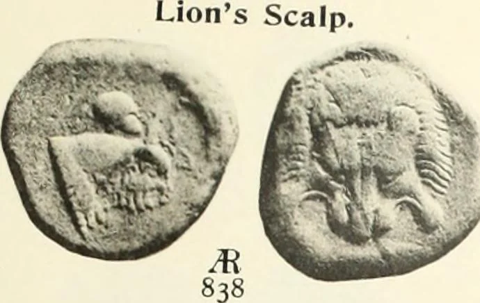 An illustration from Numismata graeca; Greek coin-types, classified for immediate identification, 1910, leaf 574