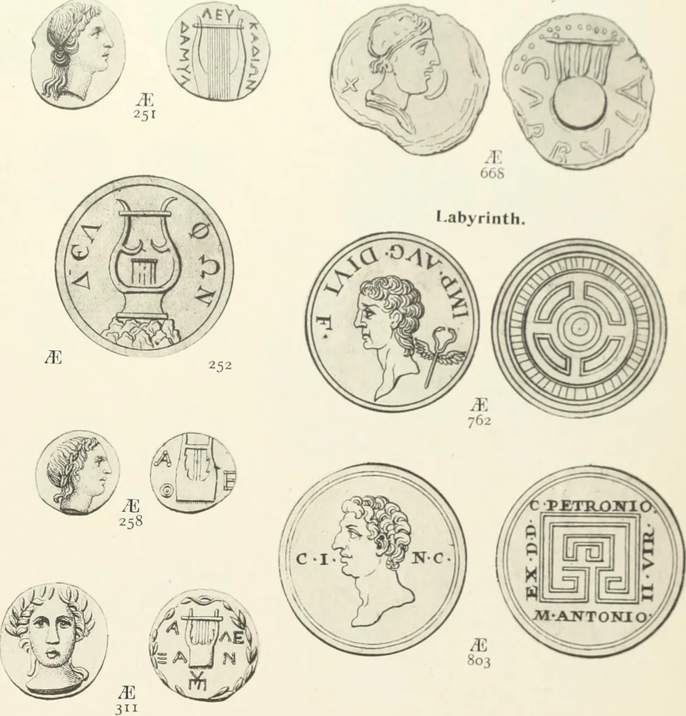 An illustration from Numismata graeca; Greek coin-types, classified for immediate identification, 1910, leaf 584