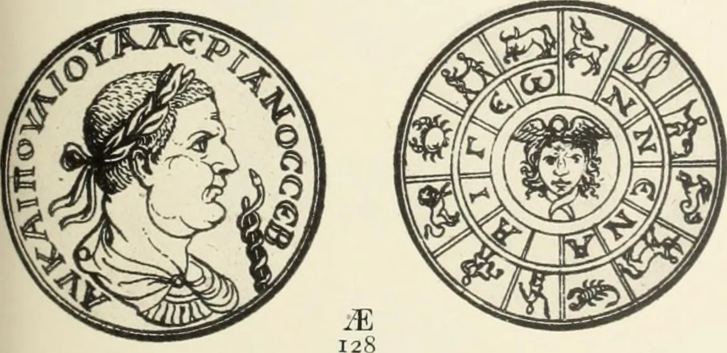 An illustration from Numismata graeca; Greek coin-types, classified for immediate identification, 1910, leaf 584