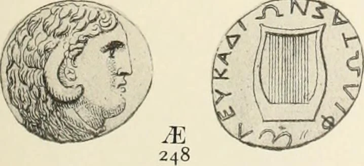 An illustration from Numismata graeca; Greek coin-types, classified for immediate identification, 1910, leaf 584