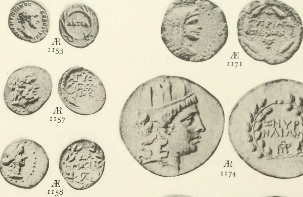 An illustration from Numismata graeca; Greek coin-types, classified for immediate identification, 1910, leaf 586