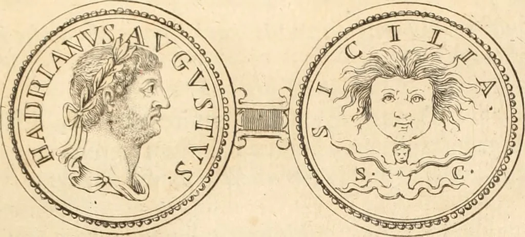 An illustration from Numismata imperatorum romanorum praestantiora a Julio Caesare ad Postumum usque per Joannem Vaillant, 1743, leaf 102