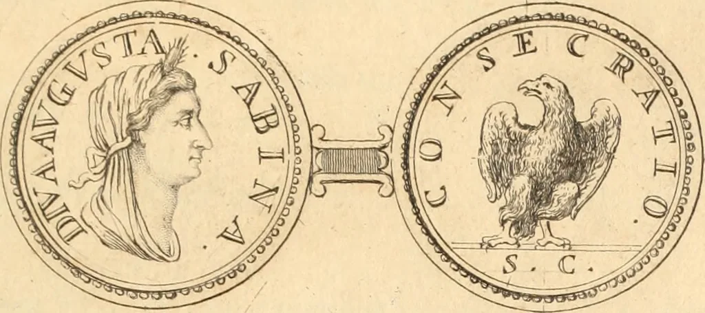 An illustration from Numismata imperatorum romanorum praestantiora a Julio Caesare ad Postumum usque per Joannem Vaillant, 1743, leaf 114
