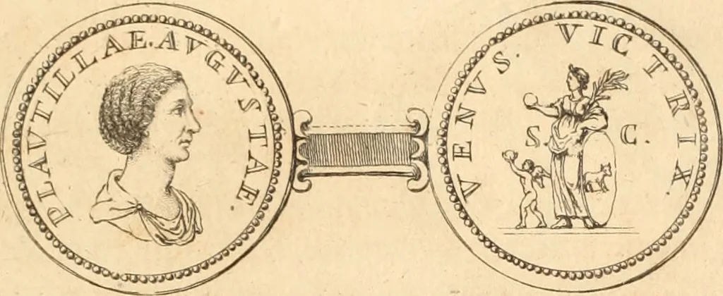 An illustration from Numismata imperatorum romanorum praestantiora a Julio Caesare ad Postumum usque per Joannem Vaillant, 1743, leaf 172