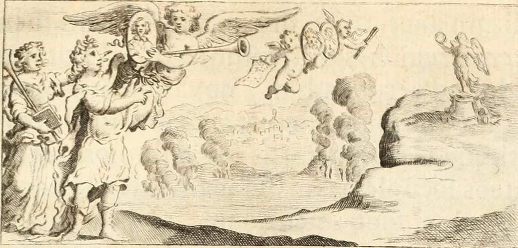 An illustration from Numismata imperatorum romanorum praestantiora a Julio Caesare ad Postumum usque per Joannem Vaillant, 1743, leaf 18