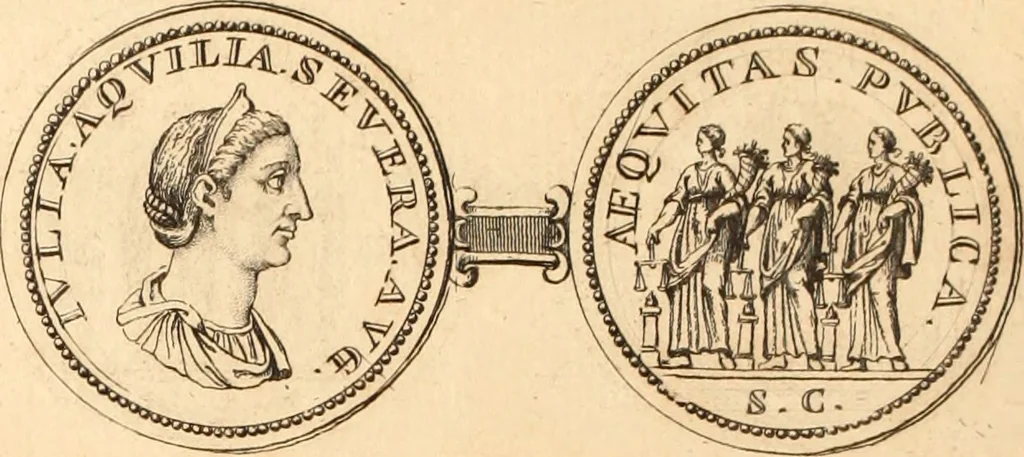 An illustration from Numismata imperatorum romanorum praestantiora a Julio Caesare ad Postumum usque per Joannem Vaillant, 1743, leaf 183