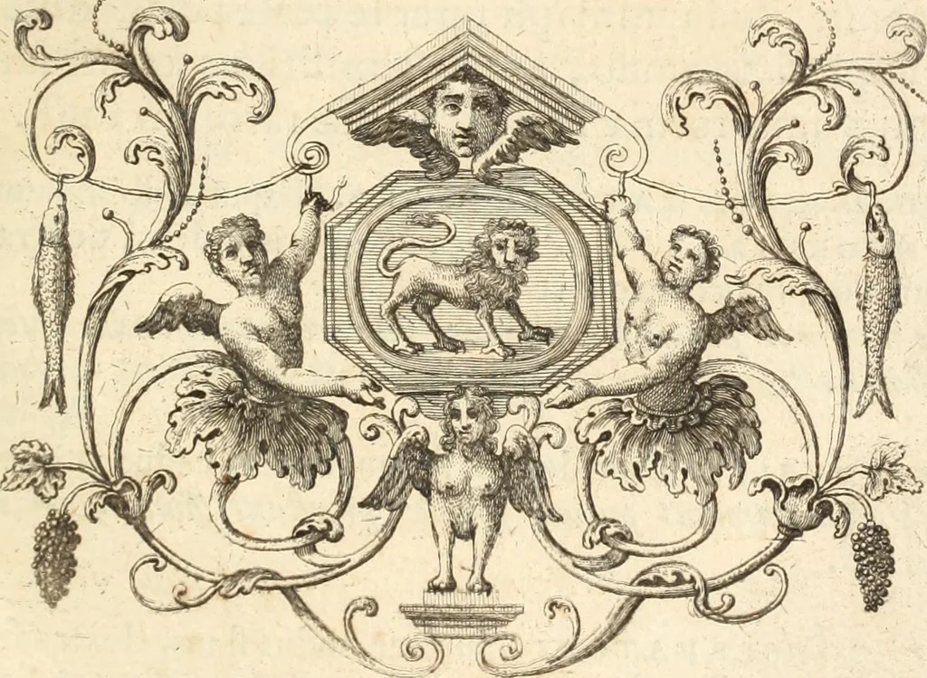 An illustration from Numismata imperatorum romanorum praestantiora a Julio Caesare ad Postumum usque per Joannem Vaillant, 1743, leaf 200