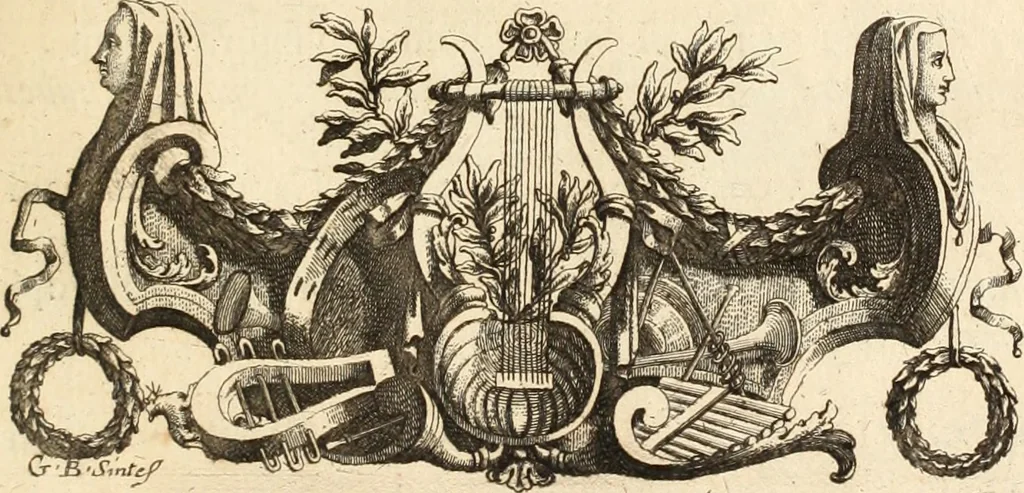 An illustration from Numismata imperatorum romanorum praestantiora a Julio Caesare ad Postumum usque per Joannem Vaillant, 1743, leaf 220