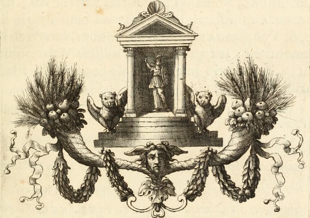 An illustration from Numismata imperatorum romanorum praestantiora a Julio Caesare ad Postumum usque per Joannem Vaillant, 1743, leaf 222