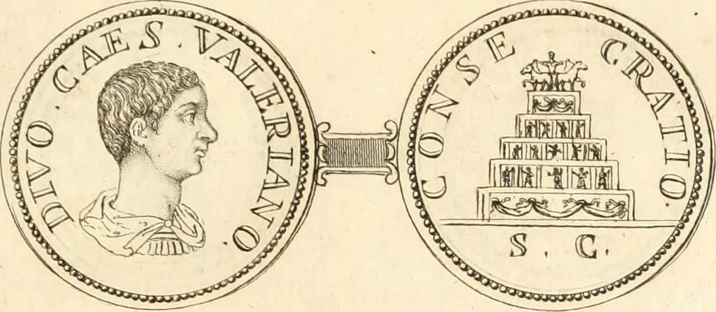 An illustration from Numismata imperatorum romanorum praestantiora a Julio Caesare ad Postumum usque per Joannem Vaillant, 1743, leaf 234