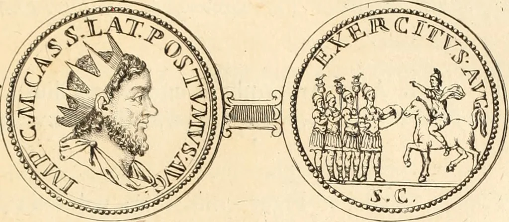 An illustration from Numismata imperatorum romanorum praestantiora a Julio Caesare ad Postumum usque per Joannem Vaillant, 1743, leaf 236