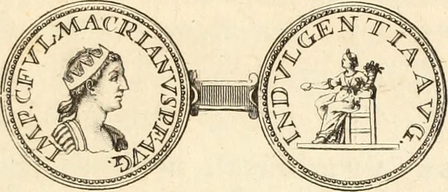 An illustration from Numismata imperatorum romanorum praestantiora a Julio Caesare ad Postumum usque per Joannem Vaillant, 1743, leaf 240