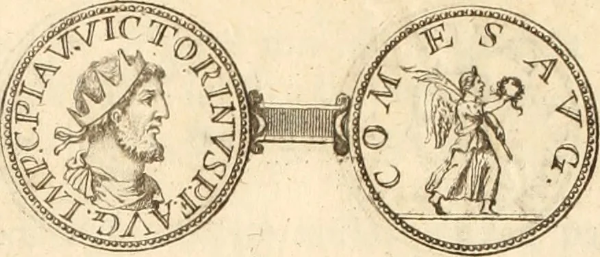 An illustration from Numismata imperatorum romanorum praestantiora a Julio Caesare ad Postumum usque per Joannem Vaillant, 1743, leaf 245