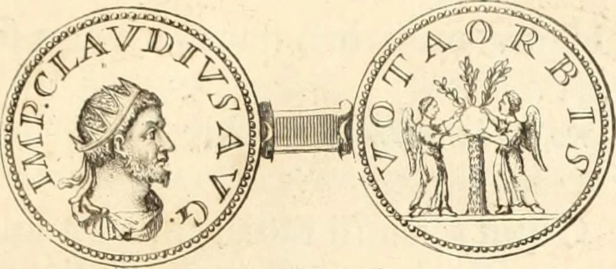 An illustration from Numismata imperatorum romanorum praestantiora a Julio Caesare ad Postumum usque per Joannem Vaillant, 1743, leaf 250
