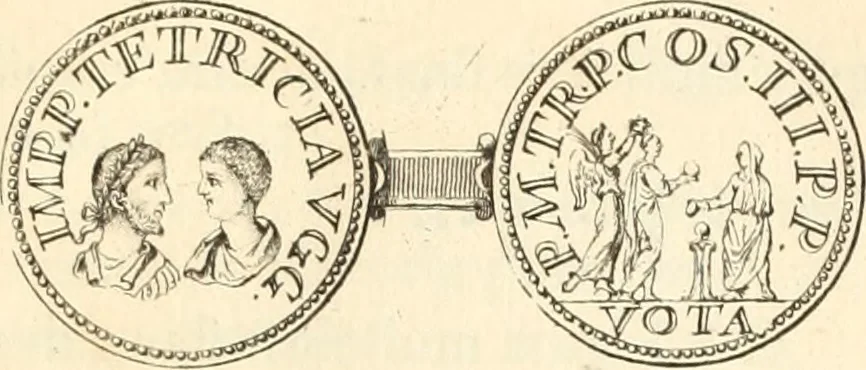 An illustration from Numismata imperatorum romanorum praestantiora a Julio Caesare ad Postumum usque per Joannem Vaillant, 1743, leaf 266