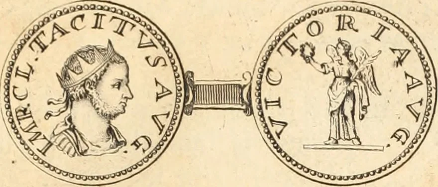 An illustration from Numismata imperatorum romanorum praestantiora a Julio Caesare ad Postumum usque per Joannem Vaillant, 1743, leaf 272