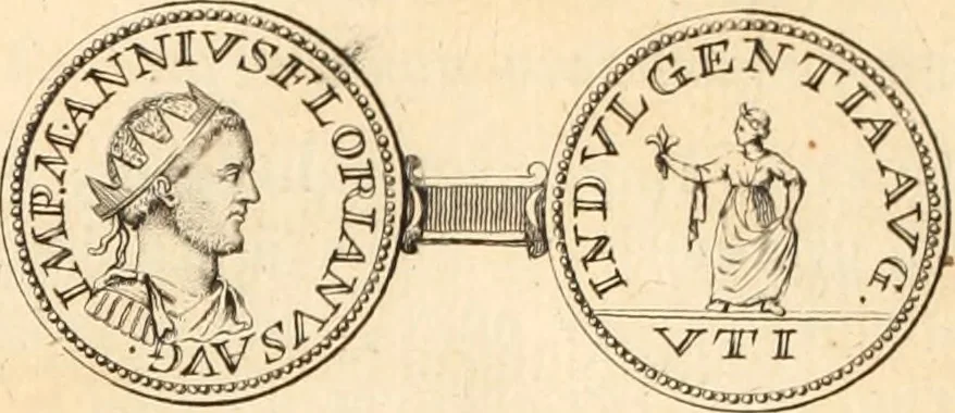 An illustration from Numismata imperatorum romanorum praestantiora a Julio Caesare ad Postumum usque per Joannem Vaillant, 1743, leaf 275