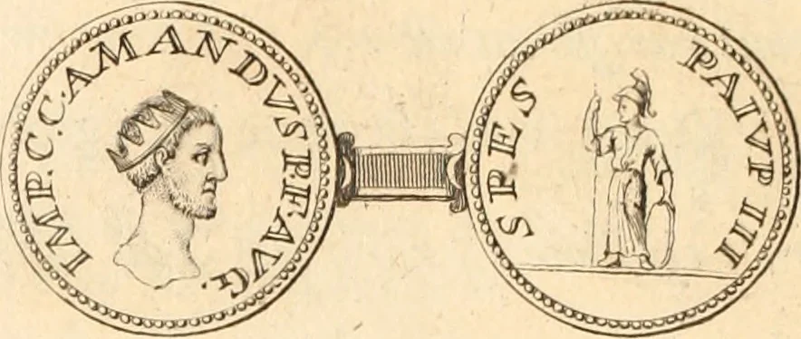 An illustration from Numismata imperatorum romanorum praestantiora a Julio Caesare ad Postumum usque per Joannem Vaillant, 1743, leaf 307