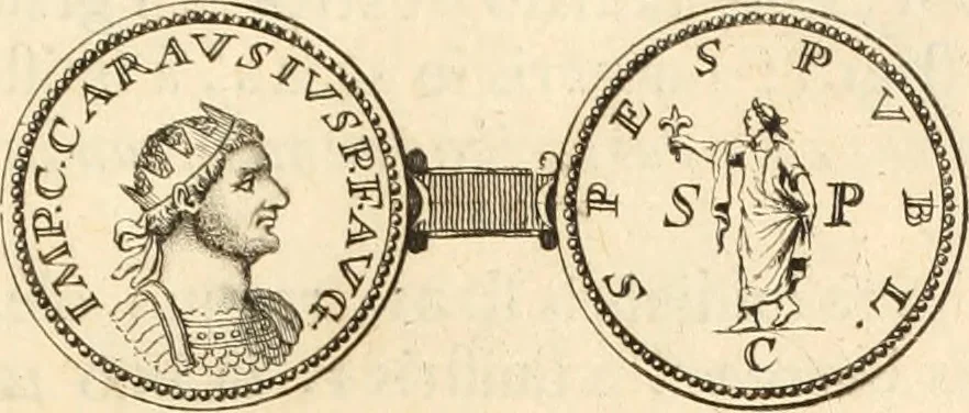An illustration from Numismata imperatorum romanorum praestantiora a Julio Caesare ad Postumum usque per Joannem Vaillant, 1743, leaf 314