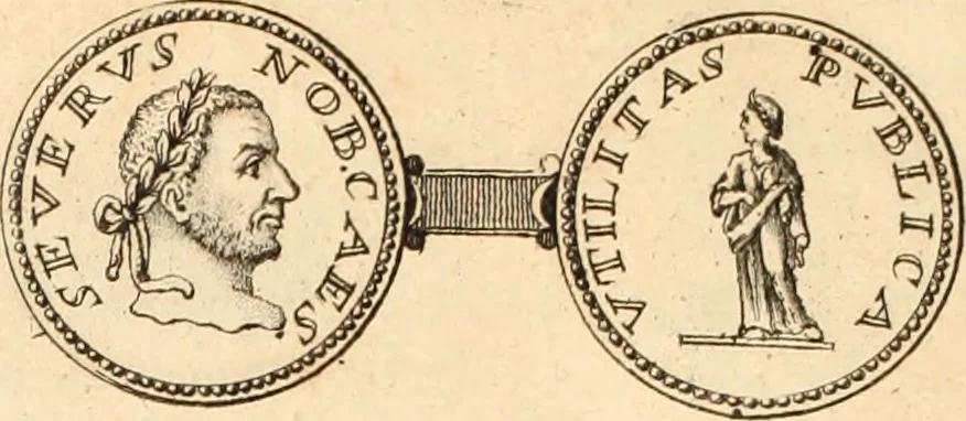 An illustration from Numismata imperatorum romanorum praestantiora a Julio Caesare ad Postumum usque per Joannem Vaillant, 1743, leaf 317