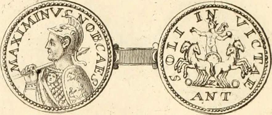 An illustration from Numismata imperatorum romanorum praestantiora a Julio Caesare ad Postumum usque per Joannem Vaillant, 1743, leaf 329