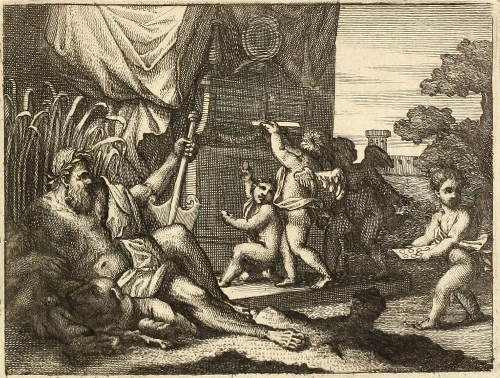 An illustration from Numismata imperatorum romanorum praestantiora a Julio Caesare ad Postumum usque per Joannem Vaillant, 1743, leaf 6