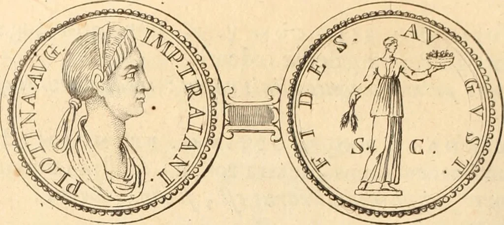 An illustration from Numismata imperatorum romanorum praestantiora a Julio Caesare ad Postumum usque per Joannem Vaillant, 1743, leaf 99