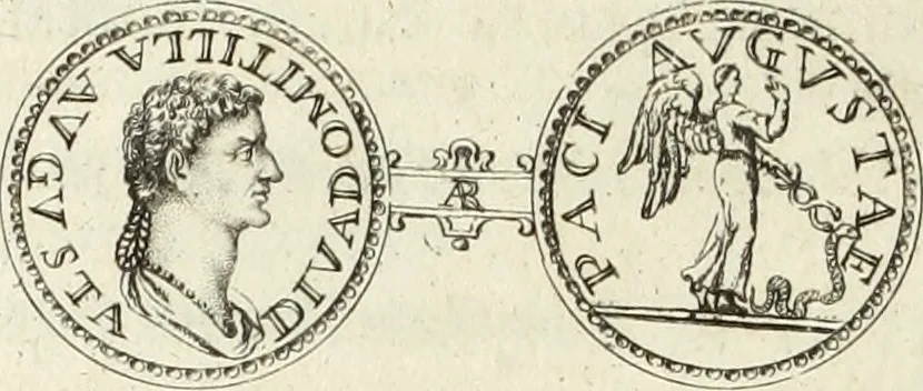An illustration from Numismata imperatorum romanorum praestantiora a Julio Caesare ad Postumum usque per Joannem Vaillant, 1743, leaf 105