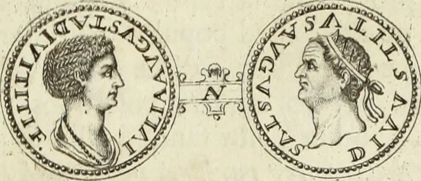 An illustration from Numismata imperatorum romanorum praestantiora a Julio Caesare ad Postumum usque per Joannem Vaillant, 1743, leaf 112
