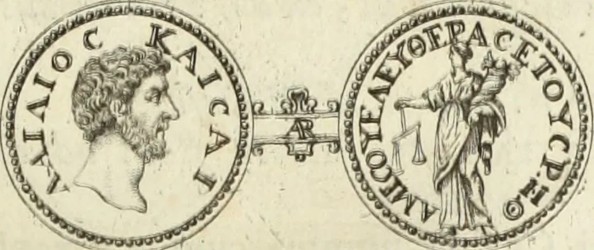 An illustration from Numismata imperatorum romanorum praestantiora a Julio Caesare ad Postumum usque per Joannem Vaillant, 1743, leaf 168