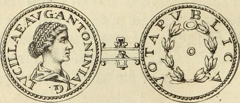 An illustration from Numismata imperatorum romanorum praestantiora a Julio Caesare ad Postumum usque per Joannem Vaillant, 1743, leaf 191