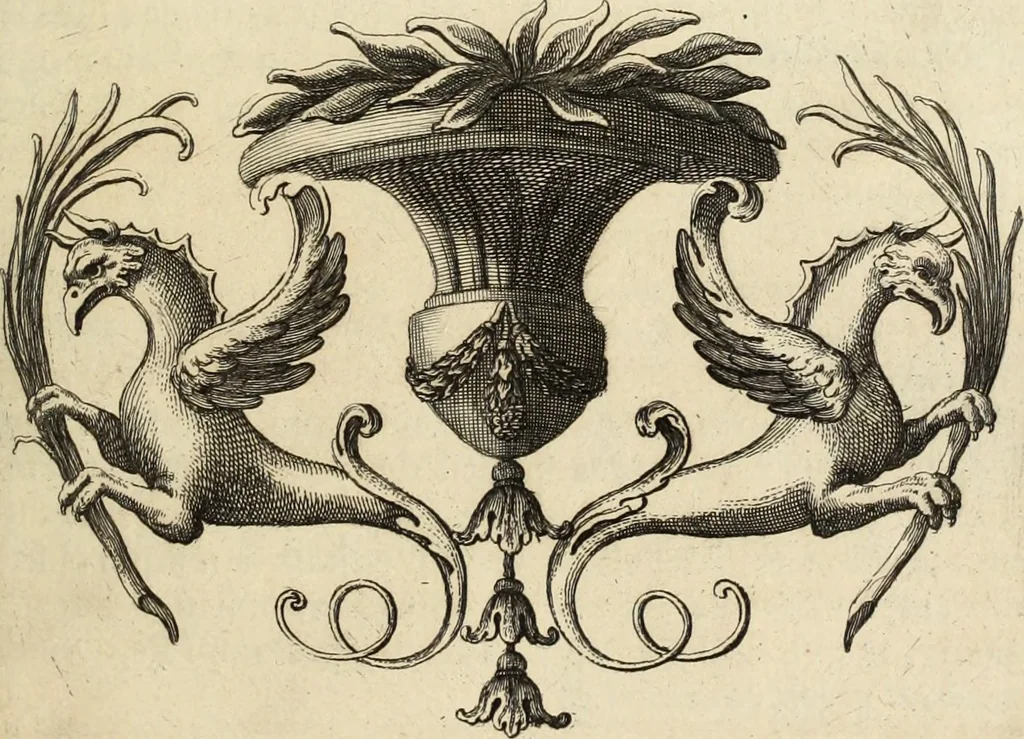 An illustration from Numismata imperatorum romanorum praestantiora a Julio Caesare ad Postumum usque per Joannem Vaillant, 1743, leaf 192