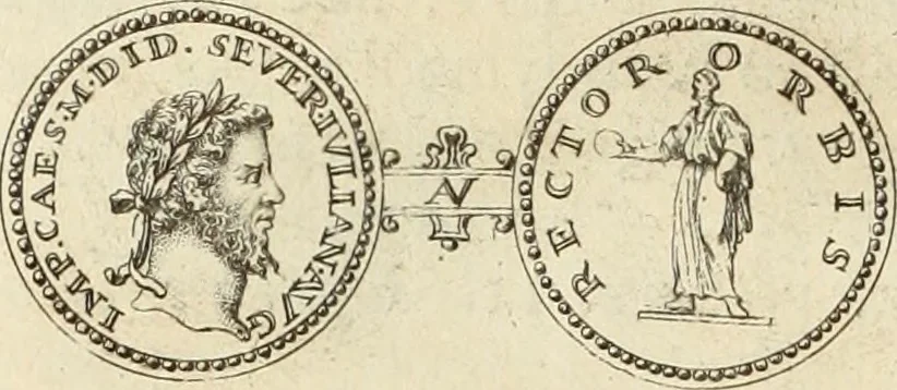 An illustration from Numismata imperatorum romanorum praestantiora a Julio Caesare ad Postumum usque per Joannem Vaillant, 1743, leaf 209