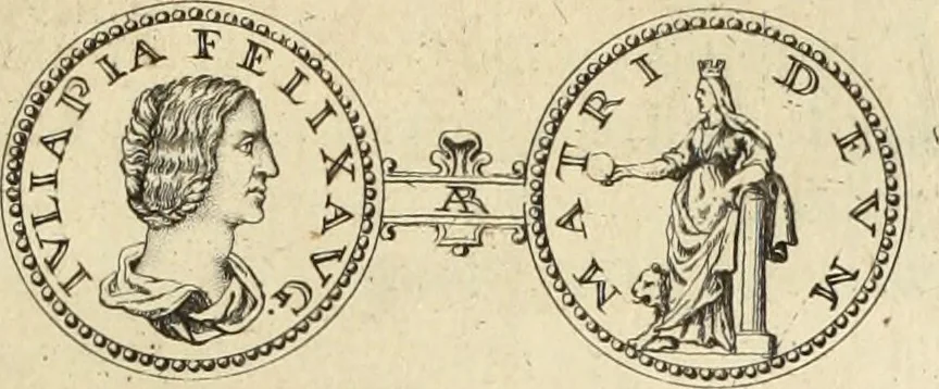 An illustration from Numismata imperatorum romanorum praestantiora a Julio Caesare ad Postumum usque per Joannem Vaillant, 1743, leaf 244