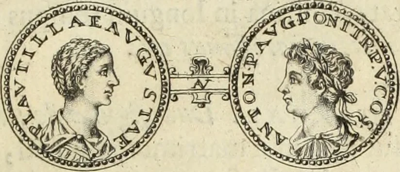 An illustration from Numismata imperatorum romanorum praestantiora a Julio Caesare ad Postumum usque per Joannem Vaillant, 1743, leaf 266