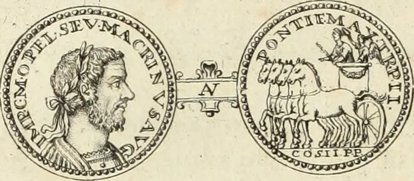 An illustration from Numismata imperatorum romanorum praestantiora a Julio Caesare ad Postumum usque per Joannem Vaillant, 1743, leaf 275