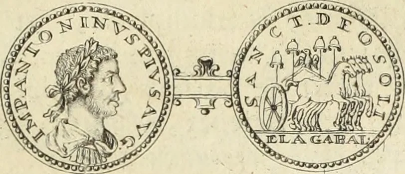 An illustration from Numismata imperatorum romanorum praestantiora a Julio Caesare ad Postumum usque per Joannem Vaillant, 1743, leaf 280