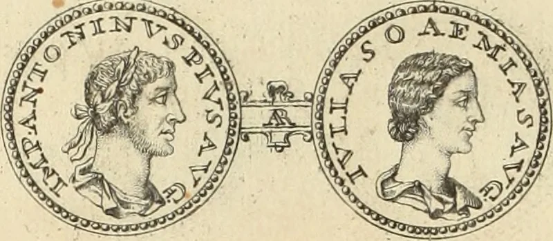 An illustration from Numismata imperatorum romanorum praestantiora a Julio Caesare ad Postumum usque per Joannem Vaillant, 1743, leaf 289